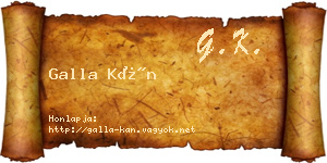 Galla Kán névjegykártya